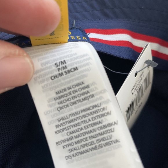 Polo Ralph Lauren Navy Blue Reversible Bucket Hat w/ Secret Pocket S/M 58cm NWT! - Picture 3 of 9